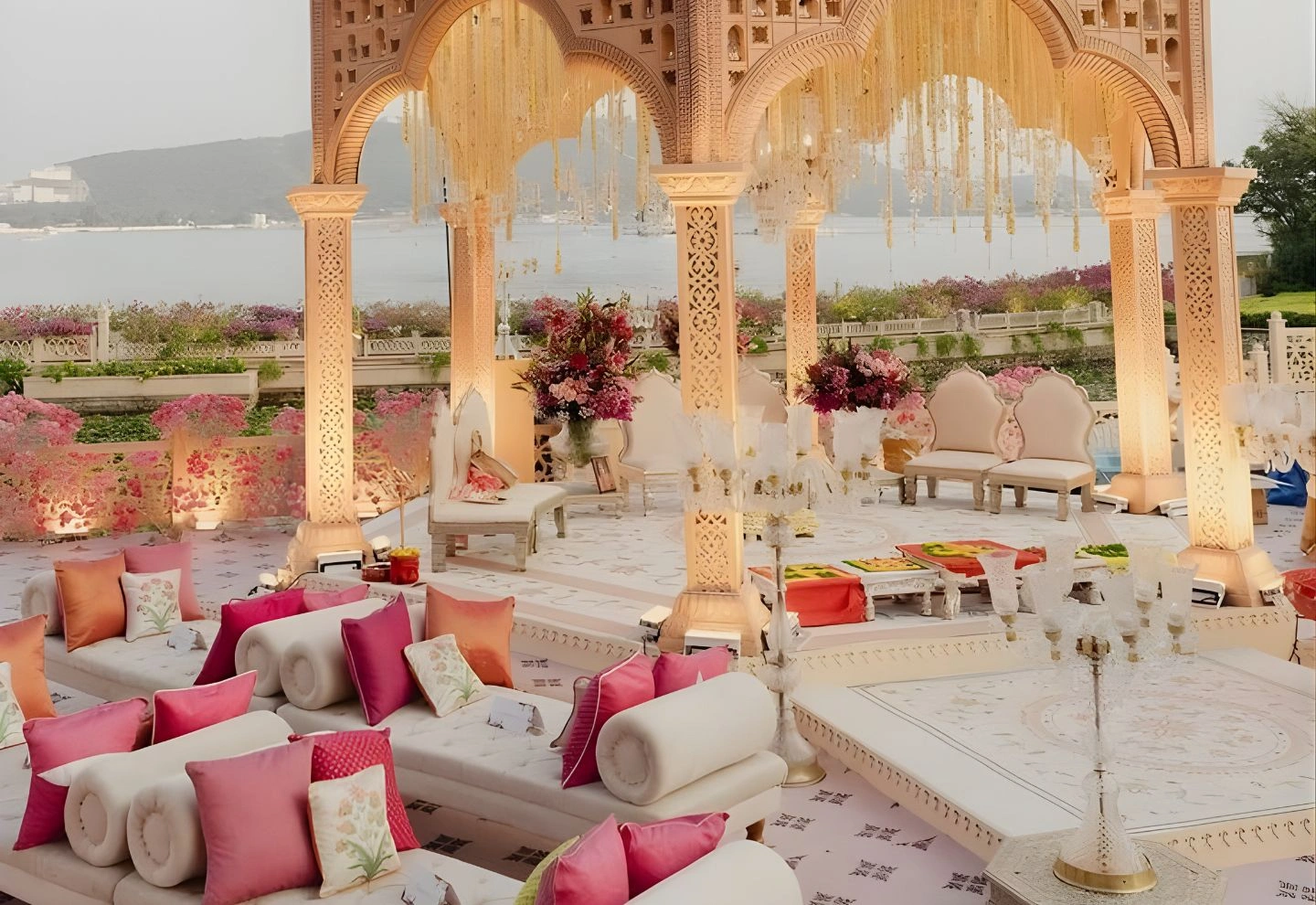 Outdoor wedding setup